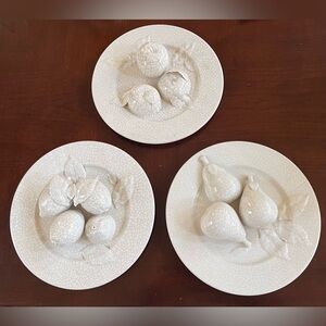 Tromp-l’oiel Vintage Crackled Fruit Plate Set- RARE
